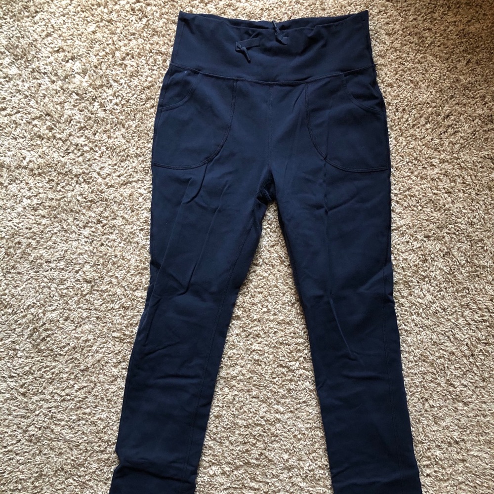 Navy lululemon skinny wills pant, size 8
